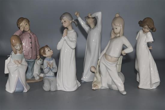 Six Lladro & Nao children